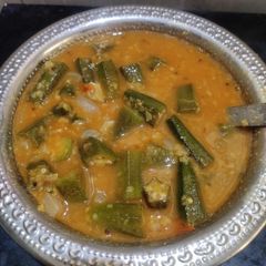 வதக்கி விட்ட வெண்டைக்காய் சாம்பார்(Roasted Bhindi Sambar) (Vendaikkaai sambar recipe in tamil) A picture of வதக்கி விட்ட வெண்டைக்காய் சாம்பார்(Roasted Bhindi Sambar) (Vendaikkaai sambar recipe in tamil).