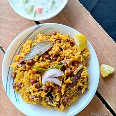 A picture of Chana masala pulao.