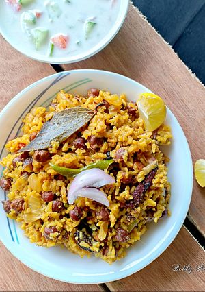 A picture of Chana masala pulao.