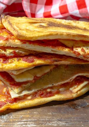 A picture of Cagliari-Style Sheet Pan Pizza (Pizzetta al Taglio Cagliaritana).