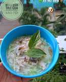 Ăn dặm- mì cải xoăn thịt cua xào tỏi