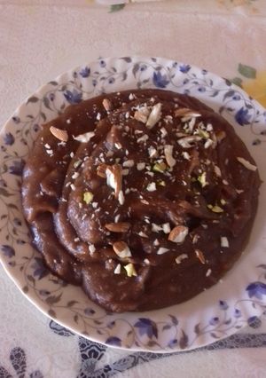 A picture of Wheat flour halwa.