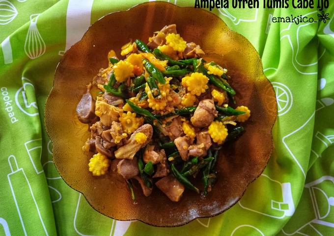 Ternyata begini loh! Bagaimana cara membuat Ampela Utren Tumis Cabe Ijo  gurih