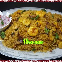 A picture of Prawns biryani.
