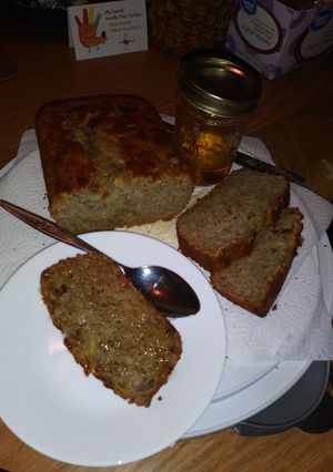 A picture of Cinnamon & Honey Zucchini Banana Bread.