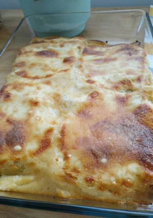 Una foto de Canelones de ternera y calabacín