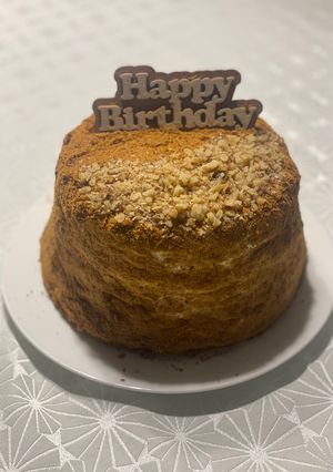 Citrusos - fahèjas - diós medovik torta 🧡🤍 recept fotója