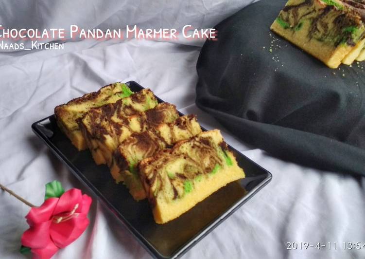 Resep Chocolate Pandan Marmer Cake Anti Gagal