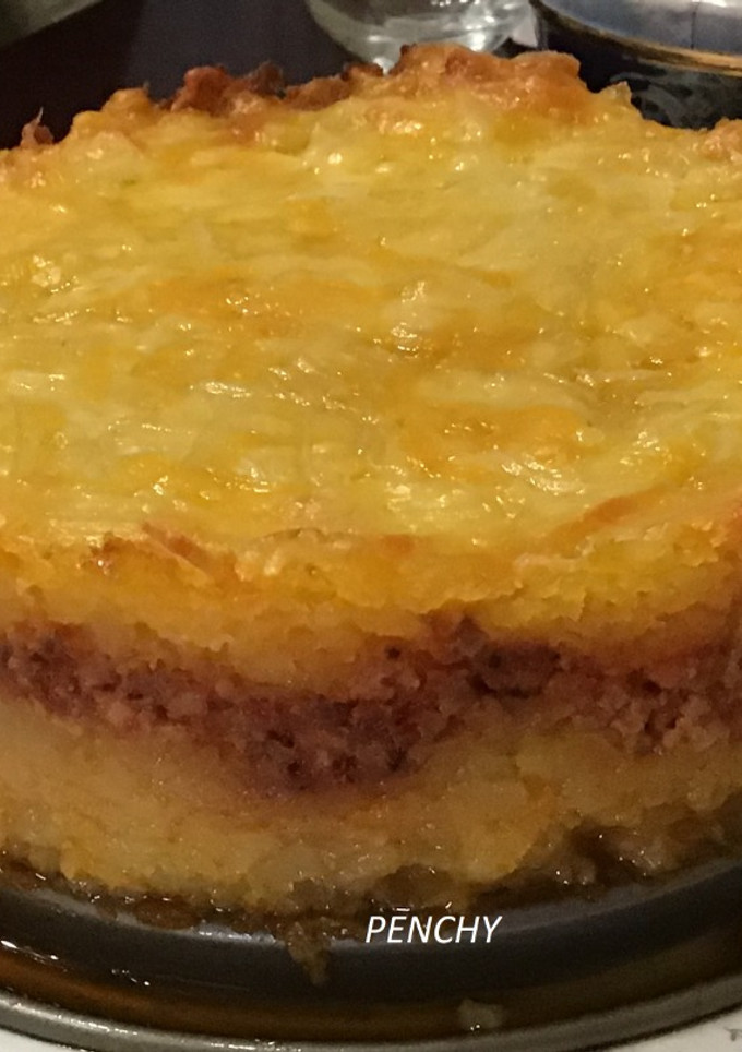Una foto de Pastel de patata con salsa boloñesa a los 5 quesos