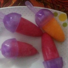 A picture of Rose popsicles.