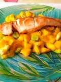 Salmon with Mango and Avocado Tartare