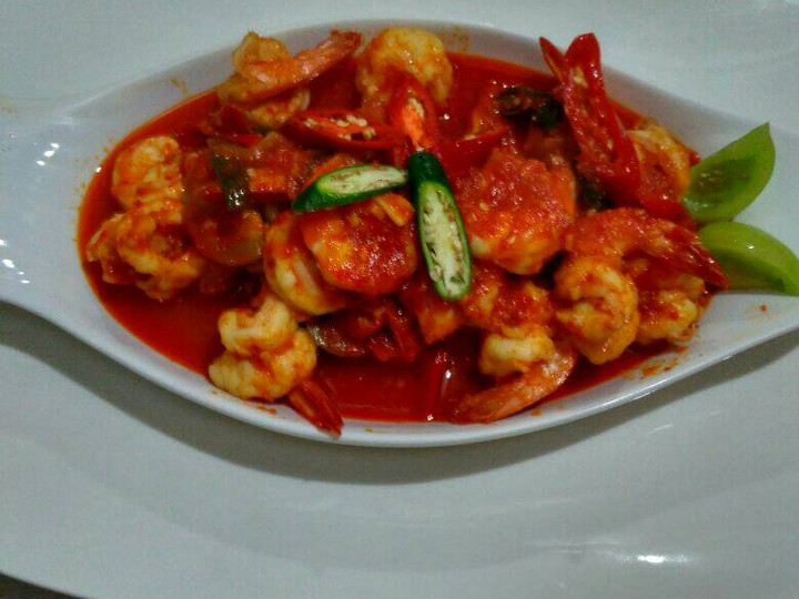 Resep: Udang Tumis Cabai atau Shrimp Pan stir Red Chili Peppers Yang Sederhana