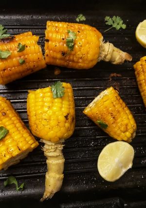 A picture of Peri peri Corn on the Cob 🌽.