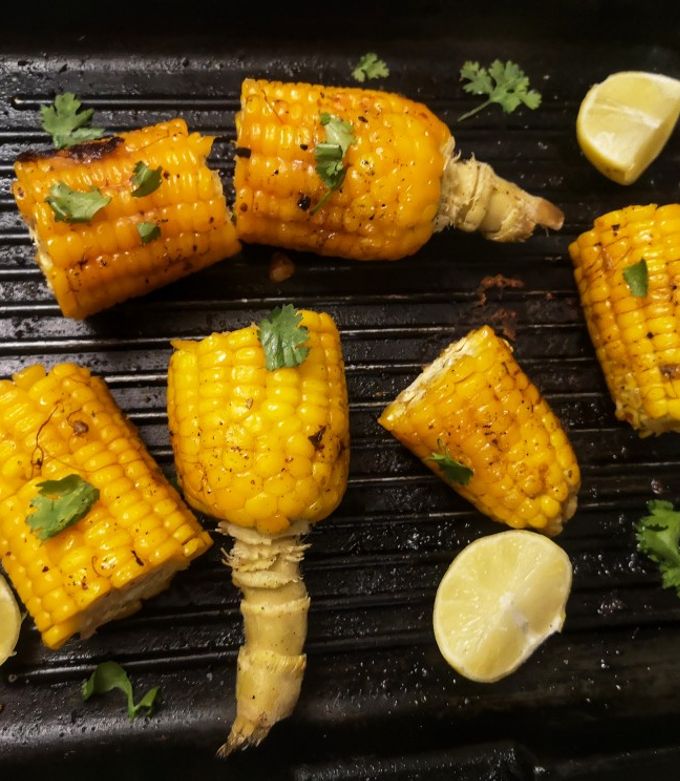 A picture of Peri peri Corn on the Cob 🌽.