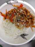 Fideos de arroz con verduras