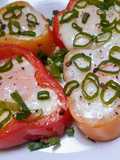Aros de Morrón con Huevo  en La Planchetta con Tapa