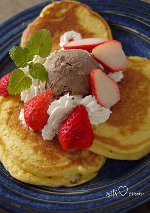 A picture of Soufflé Pancakes with a Ricotta Feel (Using Pancake Mix).