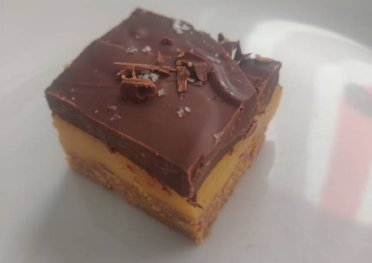 Recipe of Super Quick Homemade Dark Chocolate Millionaire Biscuit Squares