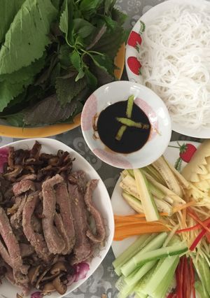 Hình của món Thịt bò cuốn cải xanh.