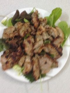 Hình của món Thịt lợn mán nướng riềng, mẻ, sả.