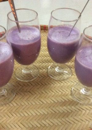 Hình của món Sinh tố rau cải tím và dứa .
