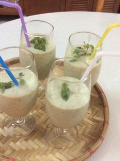 Hình của món Sinh tố dưa bở mát, bổ cho bé .