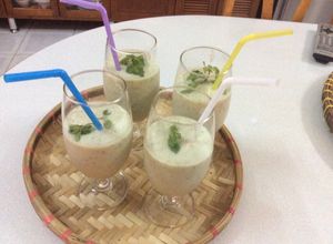 Hình của món Sinh tố dưa bở mát, bổ cho bé .