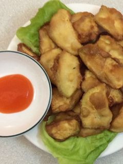 Hình của món Trái Sake chiên bột.