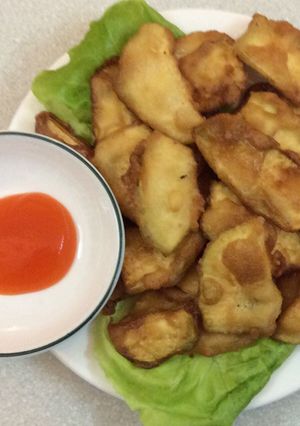 Hình của món Trái Sake chiên bột.