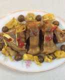 Cá diêu hồng kho với sơ mít