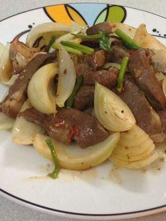 Hình của món Tim heo sa tế.