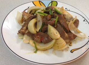 Hình của món Tim heo sa tế.