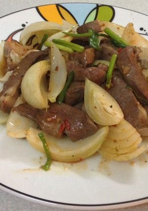 Hình của món Tim heo sa tế.