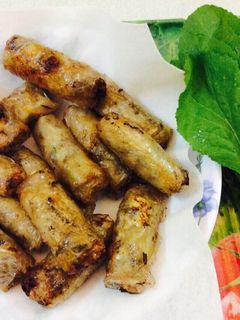 Hình của món Nem nấm chay.