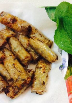 Hình của món Nem nấm chay.