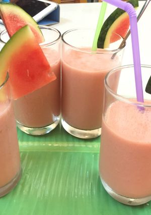 Hình của món Sinh tố ổi - dưa hấu.