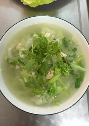 Hình của món Canh bầu nấu tôm.