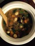 Brown Rice Porridge with Lotus Seeds, Black Beans, and Pumpkin