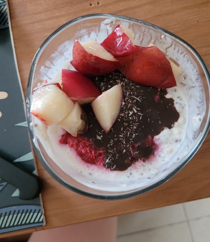 Une photo de Overnight oats framboise chocolat healthy