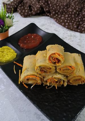 A picture of Brown rice flour Dhokla Rolls.