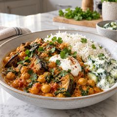 A picture of Aubergine, Chickpea & Coconut Curry.