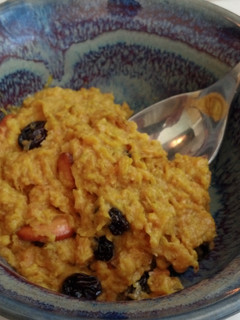 A picture of Gajar (Carrot) Halwa with Coconut.