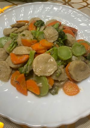 Foto resep Capcay sayur brokoli wortel bakso