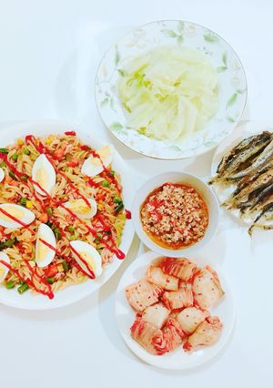 Hình của món Nui xào thập cẩm.
