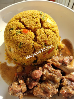 A picture of Buttered fried cous cous.