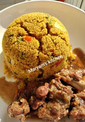 A picture of Buttered fried cous cous.