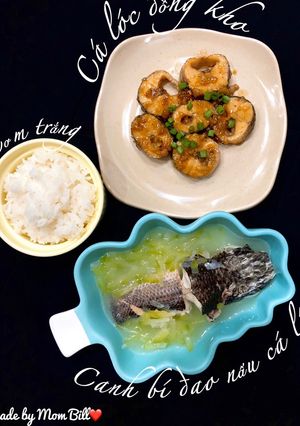 Hình của món Cá lóc kho tiêuCanh bí đao nấu cá lóc.