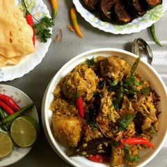 A picture of Mangshor Bhuna Khichuri (Mutton Khichdi - Bengali Style).