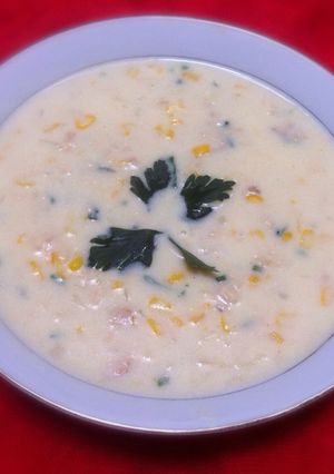 Foto resep Soup cream ayam jagung simple
