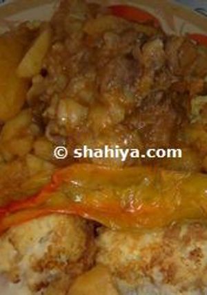 صورة لوصفة طريقة عمل طاجين القرنــبيط بالدجاج